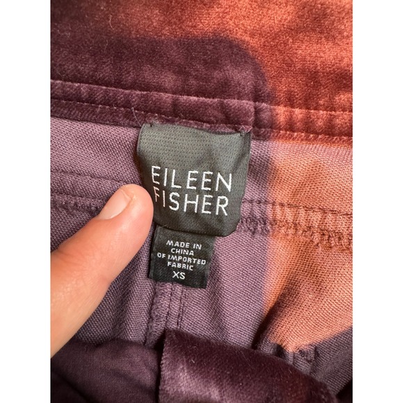 Eileen Fisher Womens Dark Plum Velvet Wide Leg Pants XS Burgundy Trousers - Picture 3 of 8